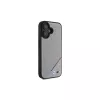 BMW M Perforated Tricolor Line MagSafe kietas dėklas, skirtas Apple iPhone 16 6,1 inch - Pilka