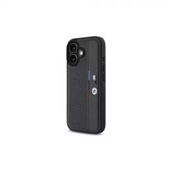 BMW BMHCP16S23PUPVA iPhone 16 6.1 Anthracite Hardcase M Perforated Tricolor Detail Line