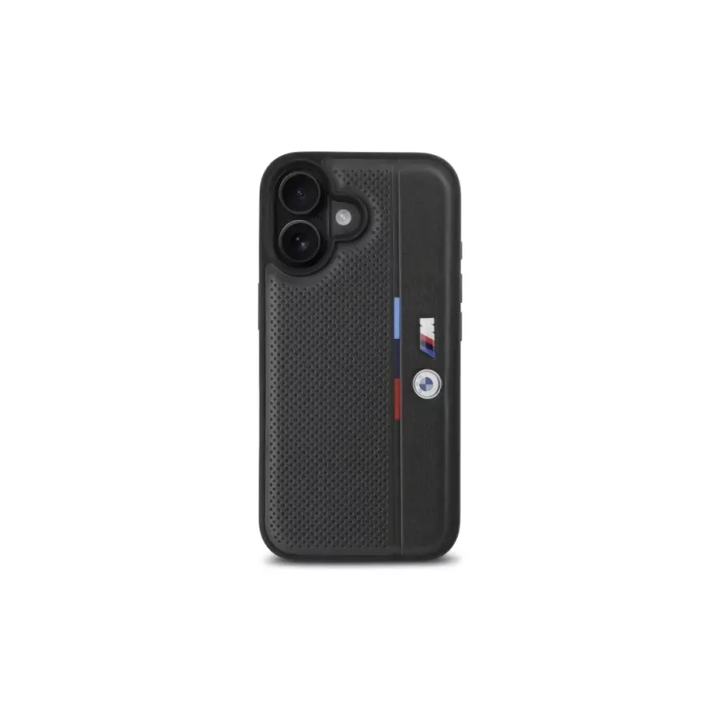 BMW BMHCP16S23PUPVA iPhone 16 6.1 Anthracite Hardcase M Perforated Tricolor Detail Line