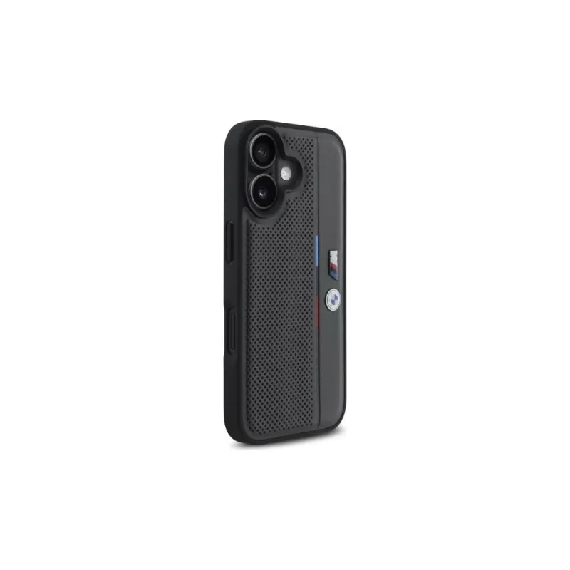 BMW BMHCP16S23PUPVA iPhone 16 6.1 Anthracite Hardcase M Perforated Tricolor Detail Line