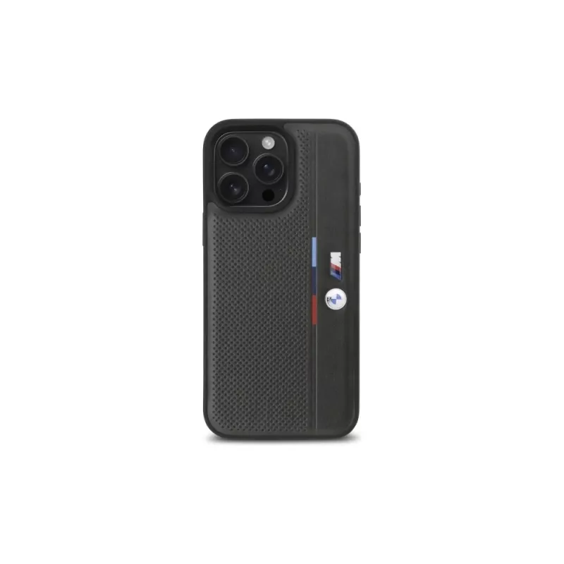 BMW BMHCP16L23PUPVA iPhone 16 Pro 6.3 Anthracite Hardcase M Perforated Tricolor Detail Line