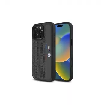 BMW M Perforated Tricolor Detail Line Hard Case, skirta Apple iPhone 16 Pro Max 6,9 inch - Antracitas