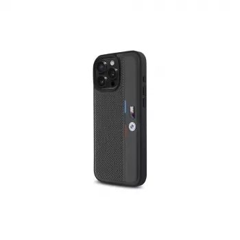 BMW M Perforated Tricolor Detail Line Hard Case, skirta Apple iPhone 16 Pro Max 6,9 inch - Antracitas