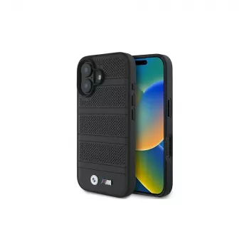 BMW M Collection Perforated and Stitched Line Hard Case for iPhone 16 6,1 inch - Black