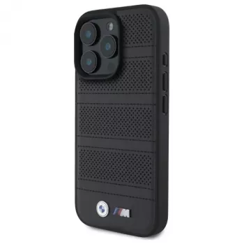 BMW M Perforated And Stitched Line MagSafe Hard Case, skirta iPhone 16 Pro Max 6,9 inch, juoda