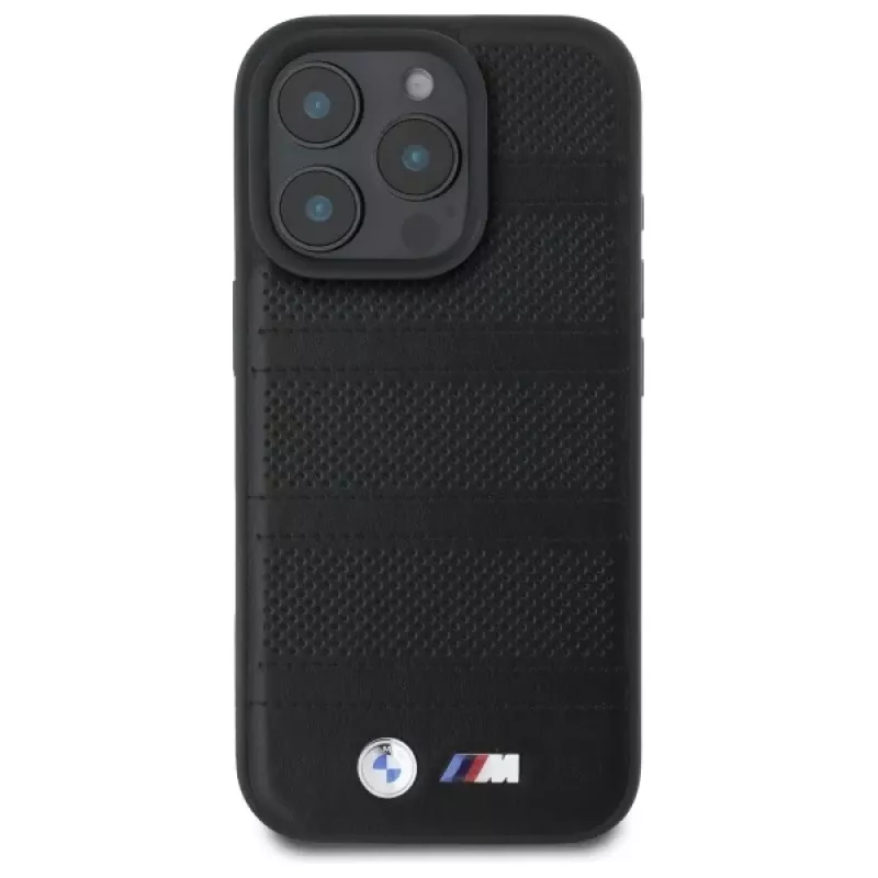 BMW M Perforated And Stitched Line MagSafe Hard Case, skirta iPhone 16 Pro Max 6,9 inch, juoda