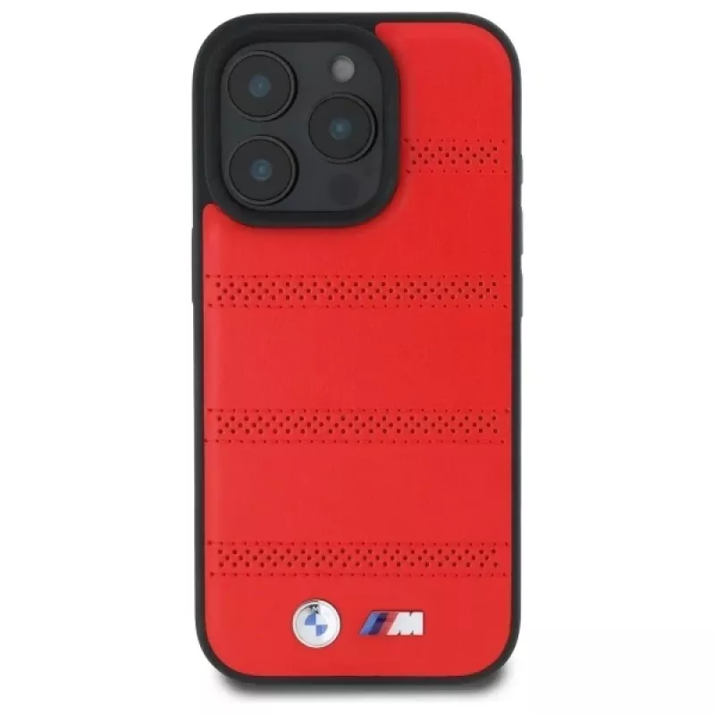 BMW M Collection M Perforated And Stitched Line Hardcase iPhone 16 Pro Max 6.9 colio Raudona MagSafe
