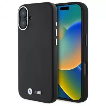 BMW M Collection Smooth Full Wrapped Metal MagSafe Hard Case, skirta iPhone 16 Plus 6,7 inch - Juoda