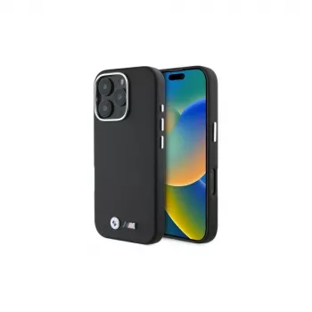 BMW M Collection Smooth Full Wrapped Metal MagSafe Hard Case, skirta Apple iPhone 16 Pro 6,3 colio – juoda