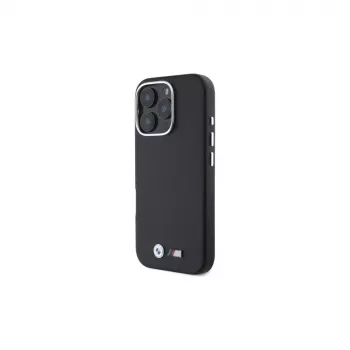 BMW M Collection Smooth Full Wrapped Metal MagSafe Hard Case, skirta Apple iPhone 16 Pro 6,3 colio – juoda