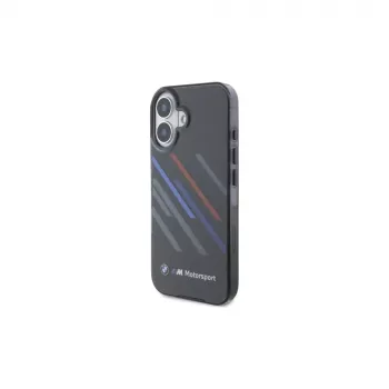 BMW BMHCP16M23HTRAK Hardcase for iPhone 16 Plus 6,7 inch Black Motorsport IML Random Stripes
