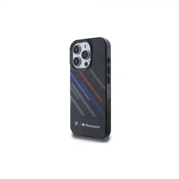 BMW Motorsport IML Random Stripes Hard Case, skirta Apple iPhone 16 Pro 6,3 colio - Juoda