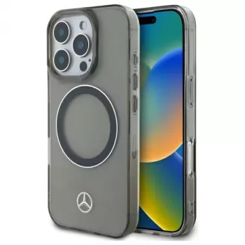 Mercedes-Benz iPhone 16 Pro Max 6,9 inch Hardcase Silver Ring MagSafe Black