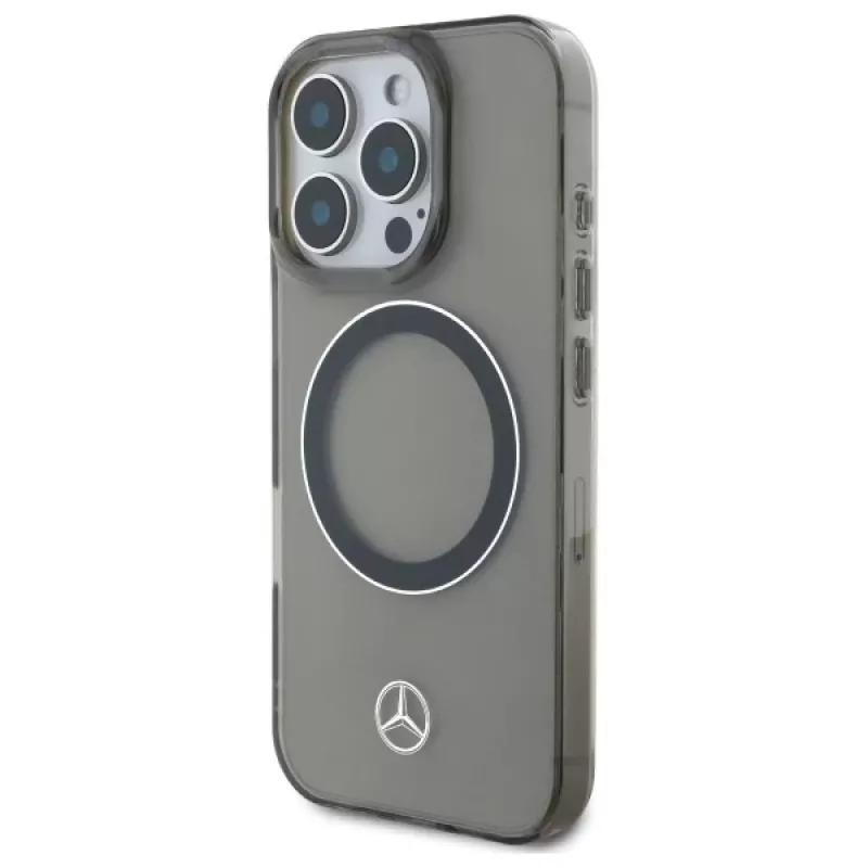 Mercedes-Benz iPhone 16 Pro Max 6,9 inch Hardcase Silver Ring MagSafe Black