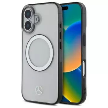 Mercedes-Benz MEHMP16S23HUOKC iPhone 16 6,1 inch Skaidrus Kietas Dėklas su Spausdintu Logotipu ir MagSafe
