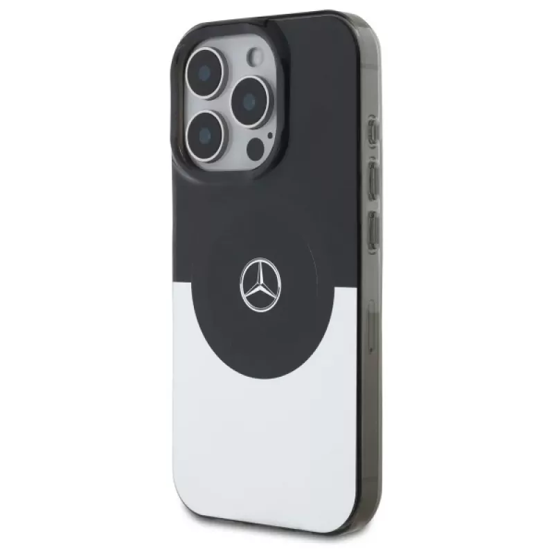 Mercedes-Benz MEHMP16L23HBIGK Hardcase Double Layer BiColor MagSafe, skirta iPhone 16 Pro 6,3 inch, juoda/sidabrinė