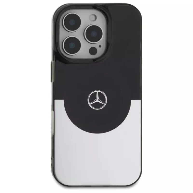 Mercedes-Benz MEHMP16L23HBIGK Hardcase Double Layer BiColor MagSafe, skirta iPhone 16 Pro 6,3 inch, juoda/sidabrinė