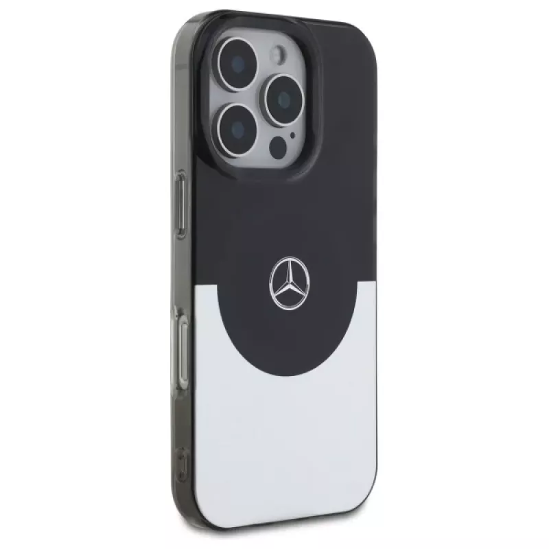 Mercedes-Benz MEHMP16L23HBIGK Hardcase Double Layer BiColor MagSafe, skirta iPhone 16 Pro 6,3 inch, juoda/sidabrinė
