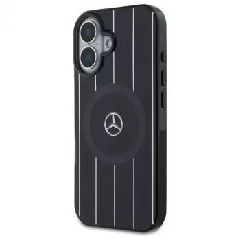 Mercedes-Benz MEHMP16S23HRSK Double Layer Crossed Lines Hardcase iPhone 16 6,1 inch Juoda MagSafe