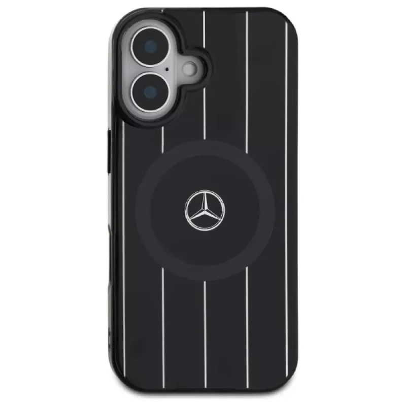 Mercedes-Benz MEHMP16S23HRSK Double Layer Crossed Lines Hardcase iPhone 16 6,1 inch Juoda MagSafe