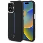 Mercedes-Benz MEHMP16S23SUMBK iPhone 16 6,1 inch juodas silikoninis kietas dėklas su mėlyna juostele ir MagSafe