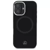 Mercedes-Benz MEHMP16S23SUTTK iPhone 16 6,1 col. juodas silikoninis kietas dėklas su toniniu logotipu ir MagSafe