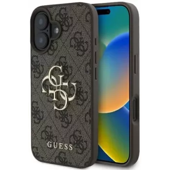 Guess GUHCP16S4GMGBR iPhone 16 6,1 inch Brown Hardcase 4G Big Logo