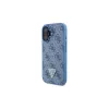 Guess GUHCP16SP4TDSCPB iPhone 16 6.1 Mėlynas Kietas Dėklas Oda Metalo Logotipas Strass Crossbody