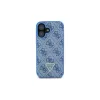 Guess GUHCP16SP4TDSCPB iPhone 16 6.1 Mėlynas Kietas Dėklas Oda Metalo Logotipas Strass Crossbody