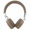 Guess Grained Classic Round Shape Wireless Bluetooth Over-Ear Headphones with ENC, Brown