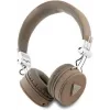 Guess Grained Classic Round Shape Wireless Bluetooth Over-Ear Headphones with ENC, Brown