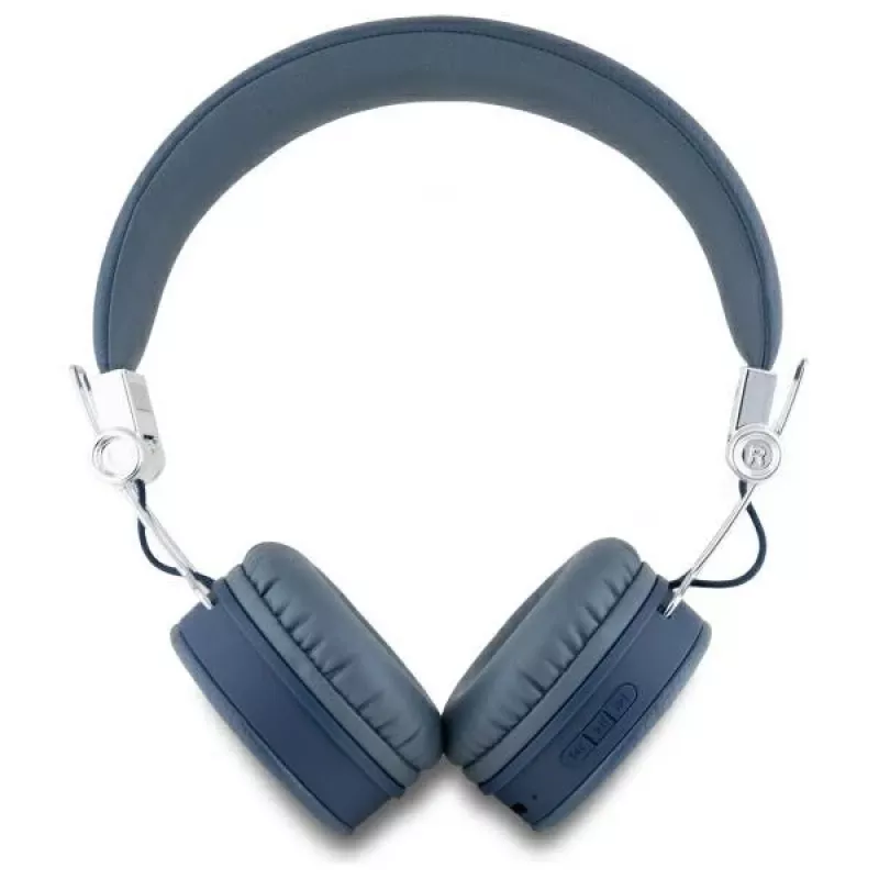 Guess Grained Classic Round Shape Wireless Bluetooth Over-Ear Headphones su ENC (Mėlyna)
