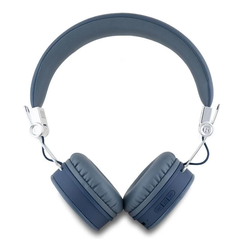 Guess Grained Classic Round Shape Wireless Bluetooth Over-Ear Headphones su ENC (Mėlyna)