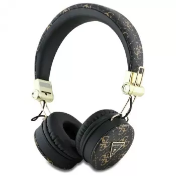 Guess 4G Triangle Round Shape Wireless Over-Ear Headphones with ENC, Bluetooth 5.3, 40mm Driver, 32h Battery, USB-C, Black