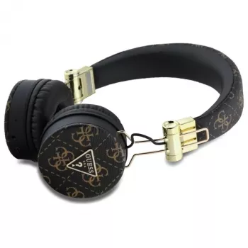 Guess 4G Triangle Round Shape Wireless Over-Ear Headphones with ENC, Bluetooth 5.3, 40mm Driver, 32h Battery, USB-C, Black