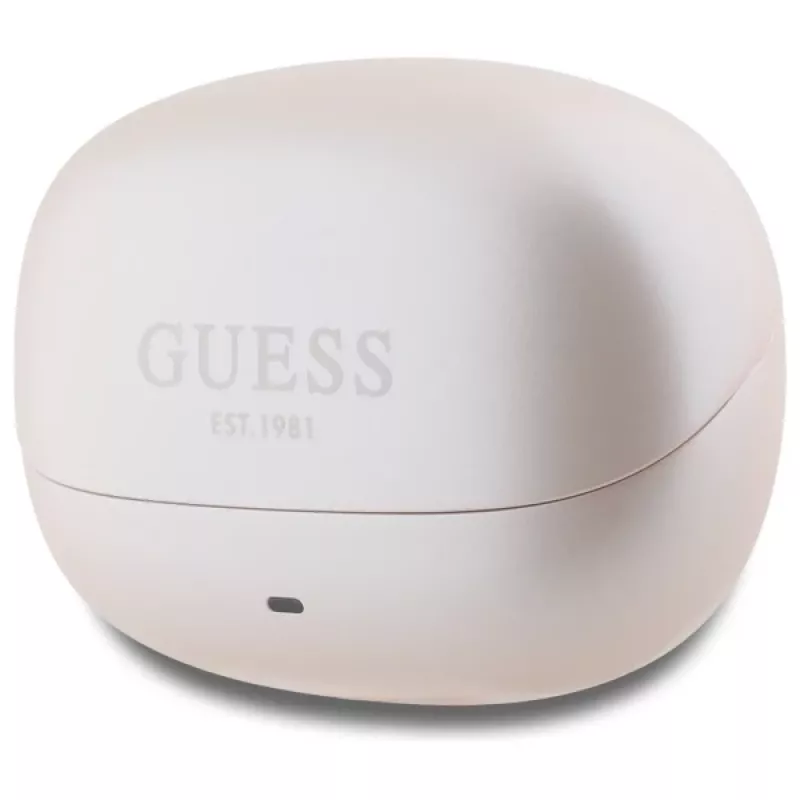 Guess Capsule Printed Logo belaidės TWS ausinės su ANC ir ENC bei įkrovimo dėklu (rožinės)
