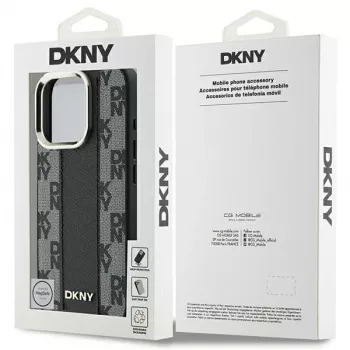 DKNY DKHMP16XPCPVSLK Kietas Dėklas Šaškių Lentos Raštu MagSafe, Skirtas iPhone 16 Pro Max 6.9, Juodas