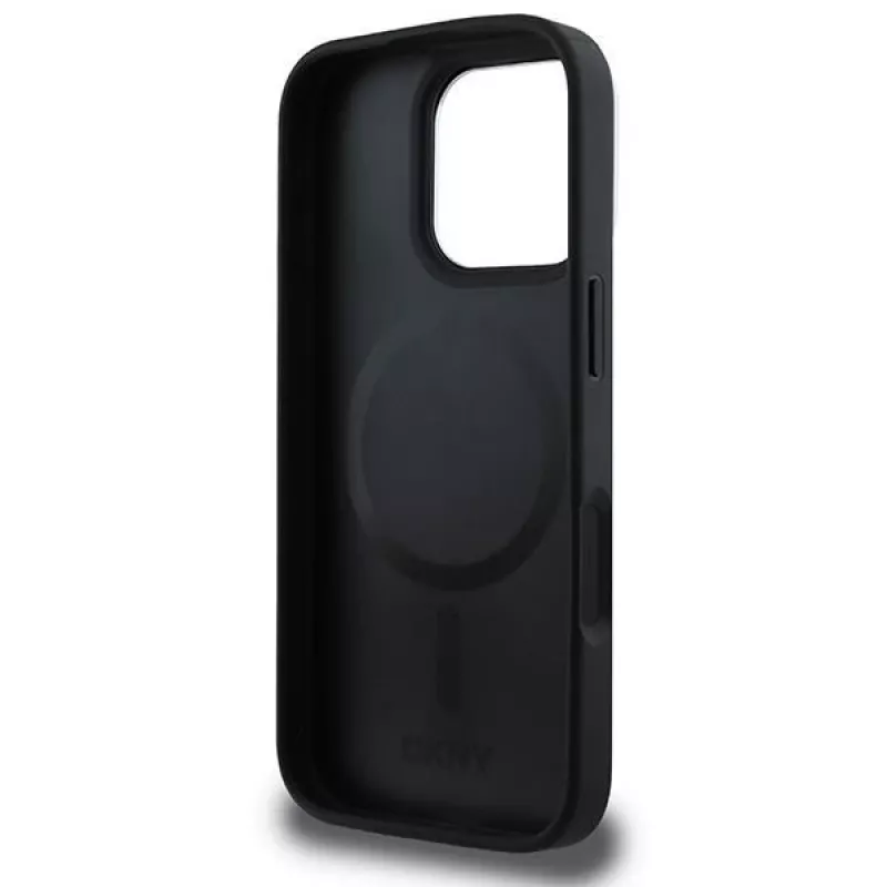 DKNY DKHMP16XPCPVSLK Kietas Dėklas Šaškių Lentos Raštu MagSafe, Skirtas iPhone 16 Pro Max 6.9, Juodas