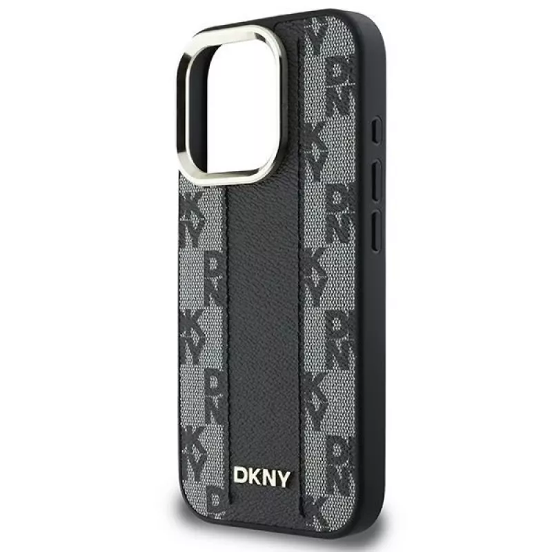 DKNY DKHMP16XPCPVSLK Kietas Dėklas Šaškių Lentos Raštu MagSafe, Skirtas iPhone 16 Pro Max 6.9, Juodas