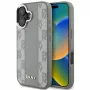 DKNY DKHMP16SPCPVSLE Kietas dėklas, skirtas Apple iPhone 16, smėlio spalvos languotas raštas su MagSafe