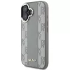 DKNY DKHMP16SPCPVSLE Kietas dėklas, skirtas Apple iPhone 16, smėlio spalvos languotas raštas su MagSafe
