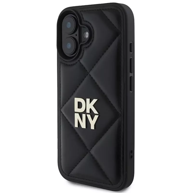 DKNY DKHCP16SPQDSLK Quilted Stack Logo Dangtelis Apple iPhone 16 6,1 inch - Juoda