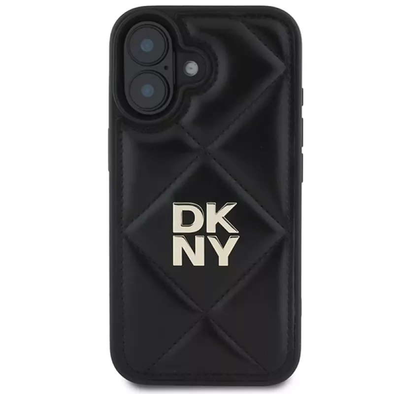 DKNY DKHCP16SPQDSLK Quilted Stack Logo Dangtelis Apple iPhone 16 6,1 inch - Juoda