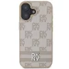 DKNY DKHCP16SPCPTSSP Kietas Dėklas Apple iPhone 16 6,1 colio Rožinis Šaškių Raštas ir Dryžiai
