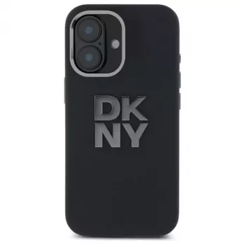 DKNY DKHCP16SSMCBSK iPhone 16 6.1 Hardcase Liquid Silicone Metal Logo Black