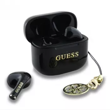 Guess Glossy Effect Printed Classic Logo & Charm TWS Bluetooth Earbuds (Black)