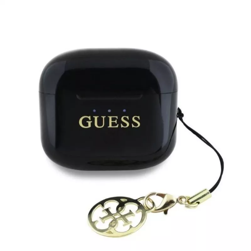 Guess Glossy Effect Printed Classic Logo & Charm TWS Bluetooth Earbuds (Black)