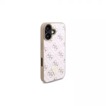 Guess GUHCP16SPG4GPH Kietas Dėklas Apple iPhone 16 6,1 colio Baltas 4G Trikampis