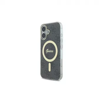 Guess GUHMP16MH4STK Kietasis dėklas, skirtas Apple iPhone 16 Plus 6,7 colio, juodas, IML 4G, MagSafe