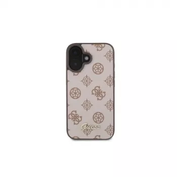 Guess Peony Script MagSafe Dėklas, skirtas iPhone 16 (Ruda spalva)